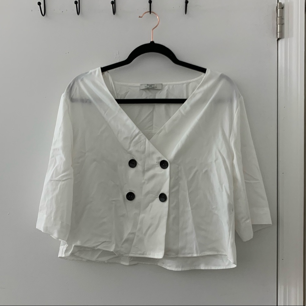 BERSHKA Button Front Blouse